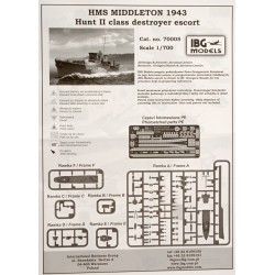 IBG Model 70005 HMS Middleton 1943 Hunt II (avec PE, ligne de flottaison) 1:700