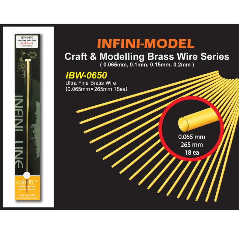 Infini model IBW-0650 Fil de laiton ultra fin (0,065 mm)