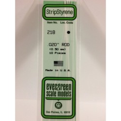 Evergreen EG218 – Tige En Polystyrène Blanc De 0,020" (5mm) De Diamètre Extérieur