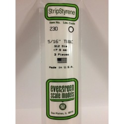 Evergreen EG230 - .312" (7.9mm) Od Tube En Polystyrène Blanc