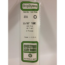 Evergreen EG231 - .312" (7.9mm) Od Tube Polystyrène Blanc
