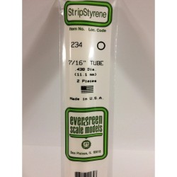 Evergreen EG234 - .438" (11.1mm) Od Tube En Polystyrène Blanc