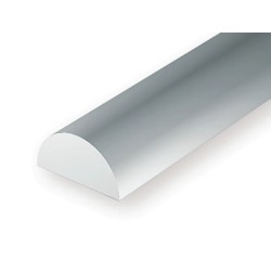 Evergreen EG244 – Demi-rond en polystyrène blanc opaque Ø 3,2 mm (0.125")