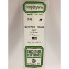 Evergreen EG248 – Quart de rond en polystyrène blanc opaque Ø 1,5 mm (0.060")