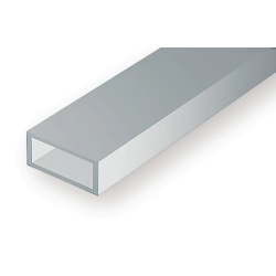 Evergreen EG257 – Tube rectangulaire en polystyrène blanc opaque 3,2 × 6,3 mm (0.125" × 0.250")