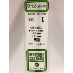 Evergreen EG265 - .156" (3.2mm) Canal En Polystyrène Blanc Opaque