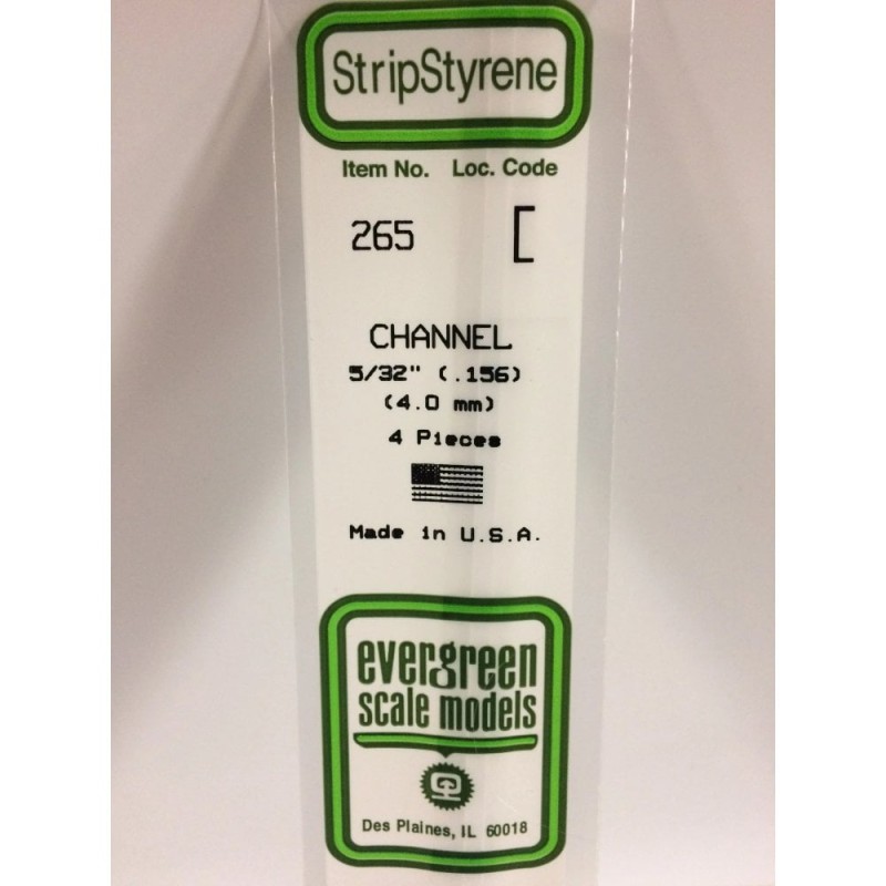 Evergreen EG265 – Canal en polystyrène blanc opaque Ø 4,0 mm (0.156")