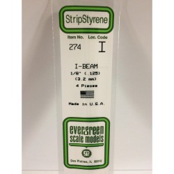 Evergreen EG274 - 125" (3.2mm) Poutre Polystyrène Blanc Opaque