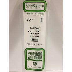 Evergreen EG277 - .250" (6.3mm) Poutre Polystyrène Blanc Opaque