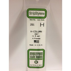 Evergreen EG281 - .060" (1.5mm) Polystyrène Blanc Opaque H - Colonne