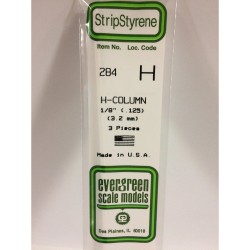 Evergreen EG284 - .125" (3.2mm) Polystyrène Blanc Opaque H - Colonne