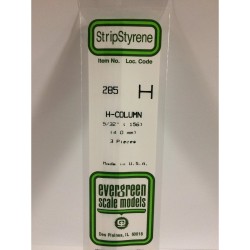 Evergreen EG285 - .156" (4.0mm) Polystyrène Blanc Opaque H - Colonne