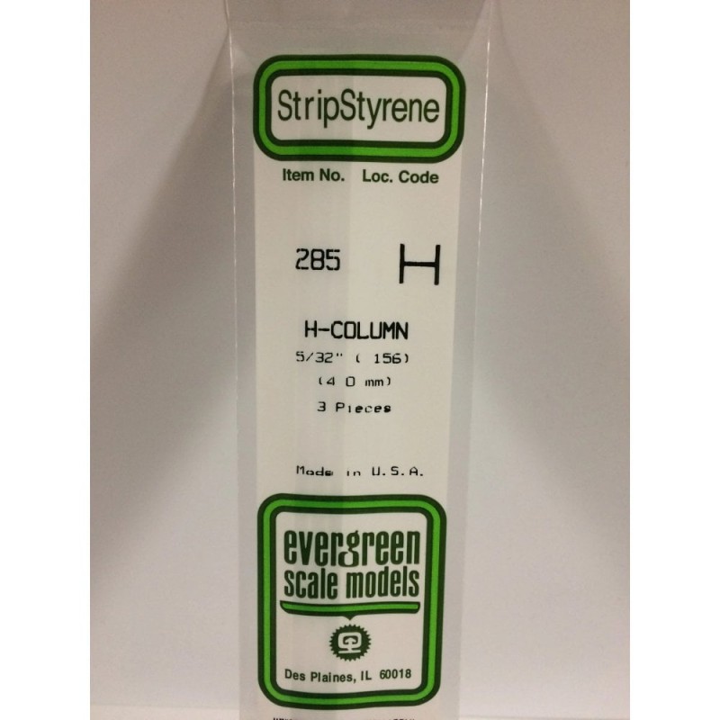 Evergreen EG285 – Colonne en H en polystyrène blanc opaque 4,0 mm