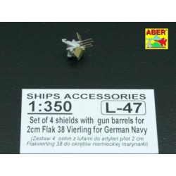Aber S 1:350 L-047 – Canons 2 cm pour Flakvierling 38 allemand avec boucliers