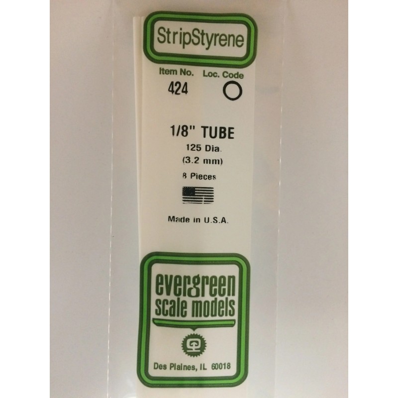 Evergreen EG424 – Tube en polystyrène blanc opaque Ø 3,2 mm (60 cm)