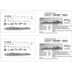 NikoModel 7001 – Destroyer O.R.P. Grom wz.40 (1/700) – Maquette Résine