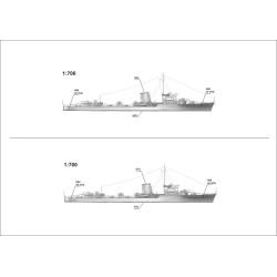 NikoModel 7001 – Destroyer O.R.P. Grom wz.40 (1/700) – Maquette Résine