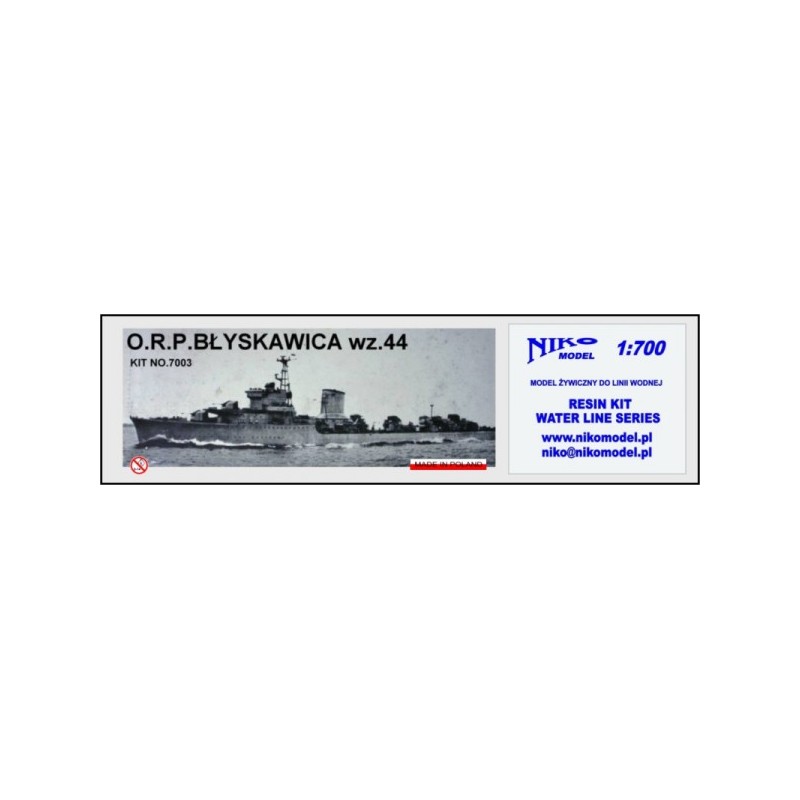 Niko Model - 07003  Destroyer O.R.P. B?YSKAWICA wz.44 1/700
