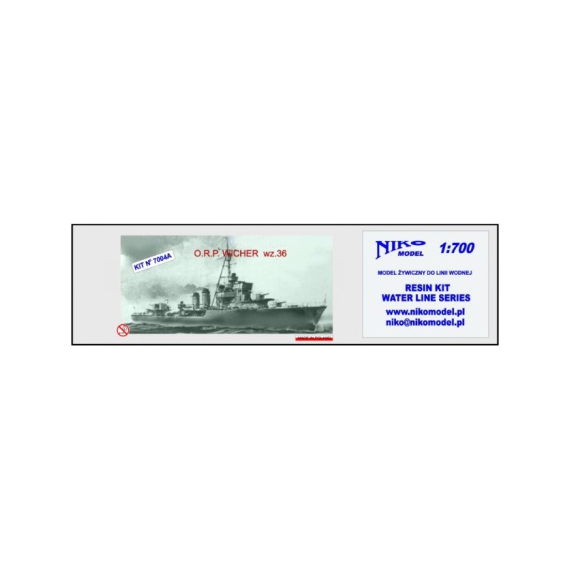 NikoModel	7004A	Destroyer O.R.P. Wicher wz.36 1/700