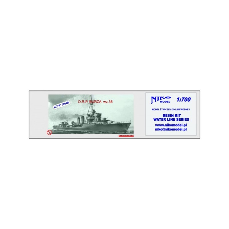 Niko Model - 07004B  Destroyer O.R.P. Burza wz.36 1/700