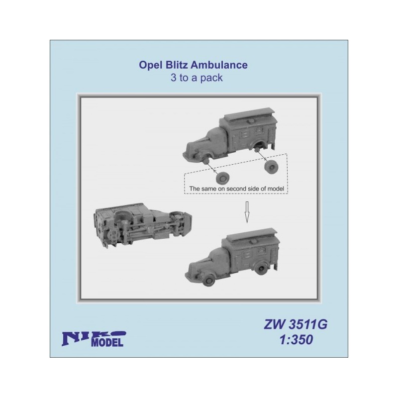 Niko Model - W3511G  Ambulance Opel Blitz 1/350