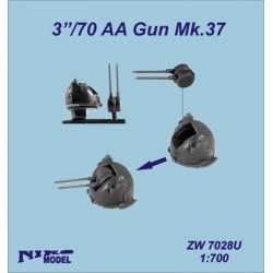 Niko Model - W7028 3"/70 AA Gun Mk.37 1/700