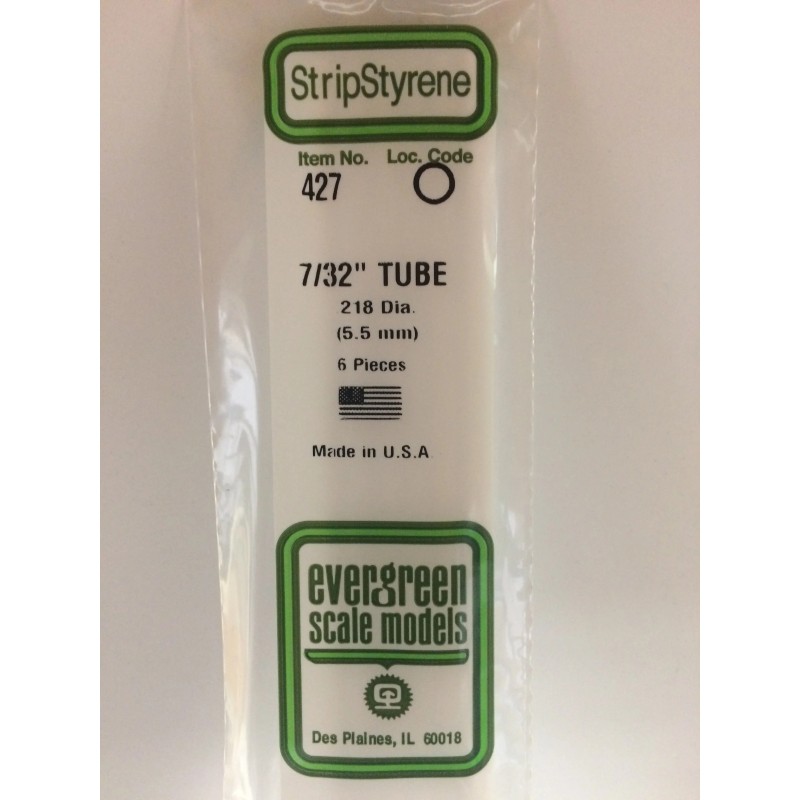 Evergreen EG427 – Tube en polystyrène blanc opaque Ø 5,5 mm (60 cm)