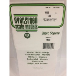 Evergreen EG4502 - 1/12" X 1/12" Carrée En Polystyrène Blanc Opaque