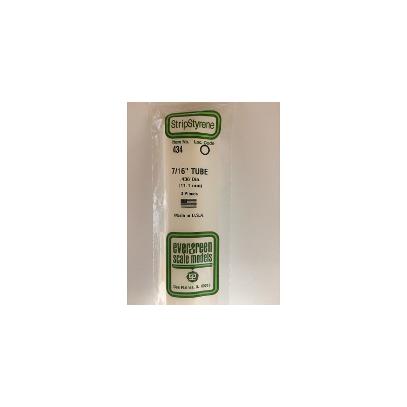 Evergreen EG434 – Tube en polystyrène blanc Ø 11,1 mm
