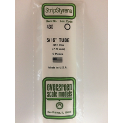 Evergreen EG430 - .312" (7.1mm) Tube En Polystyrène Blanc