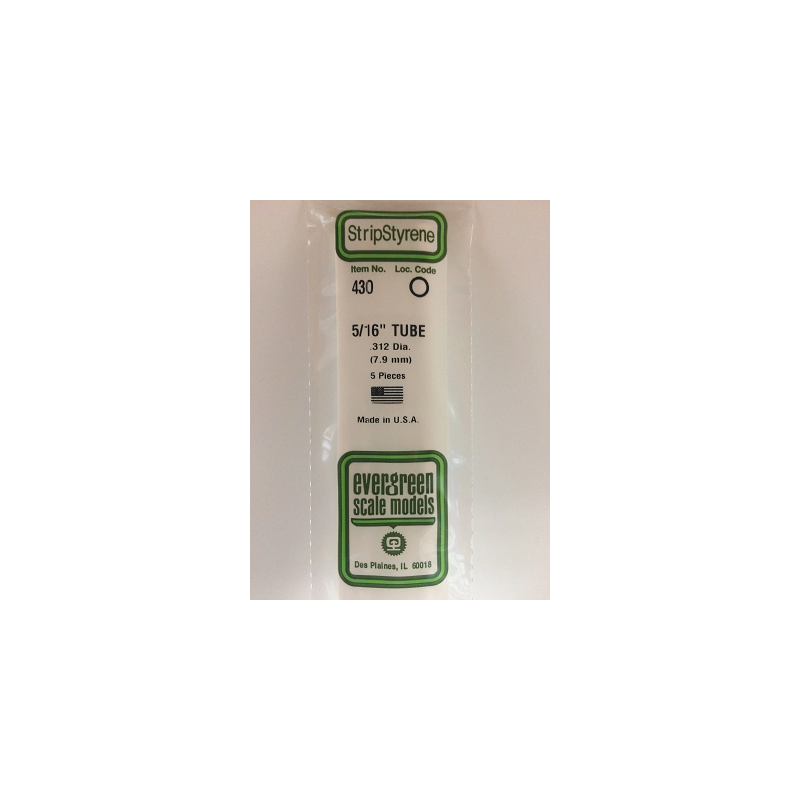 Evergreen EG430 – Tube en polystyrène blanc Ø 7,9 mm