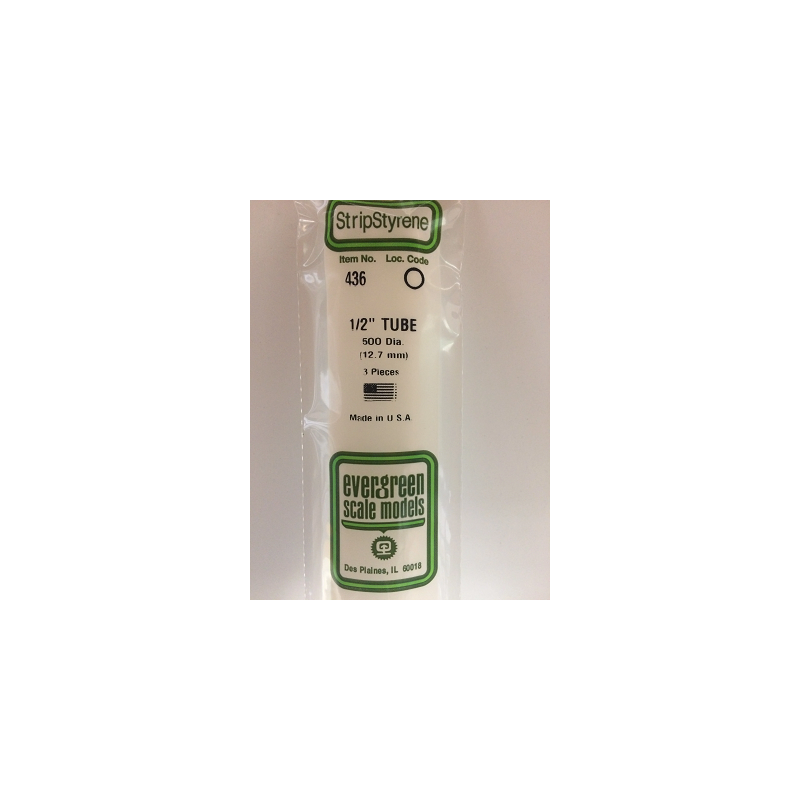Evergreen EG436 – Tube en polystyrène blanc Ø 12,7 mm