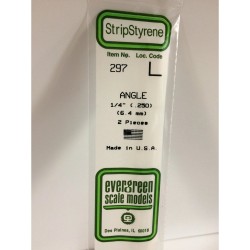 Evergreen EG297 - .250" (6.2mm) Angle En Polystyrène Blanc